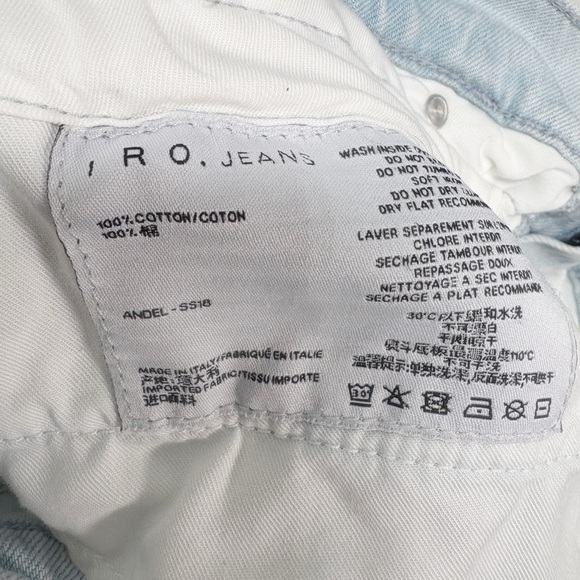 IRO Distressed Paperbag Belted High Waisted Jean Shorts Size 26 - Picture 8 of 8